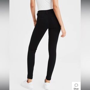NWT American Eagle Next Level High Waisted Jean Legging Black 00 Short